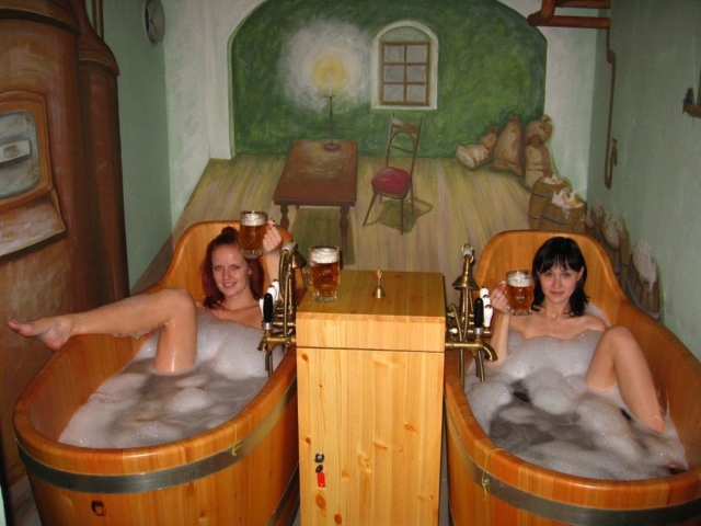 Tina de cerveza spa relajante
