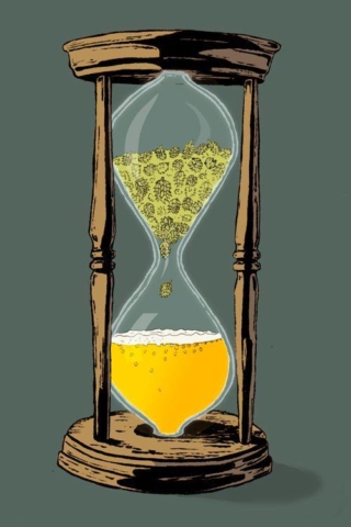 Reloj de arena de cerveza cheve chela lúpulo tiempo pasar pintura cuadro obra arte