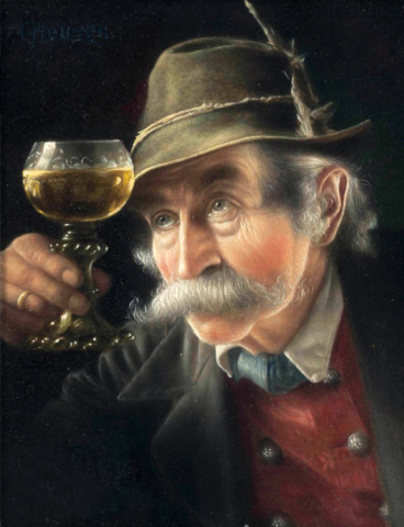 Bigotes con cerveza copa de cheve chela sombrero fino formal arreglado anciano viejo vejete vello facial pelo