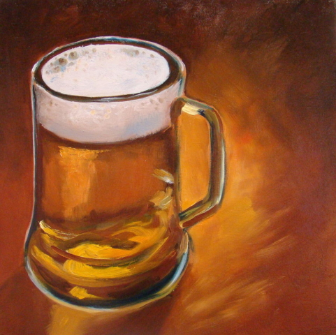 Tarro cervecha cheve chela espuma pintura cuadro obra arte