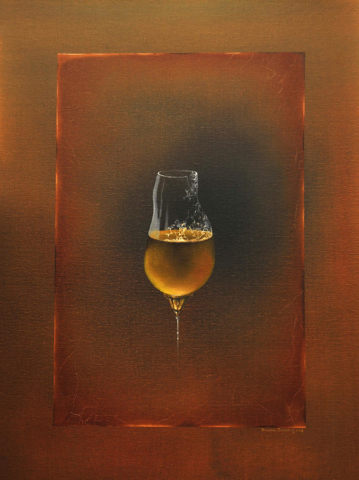 Obra pintura cuadro arte moderno abstracto surrealista cheve copa chela vaso servida cerveza