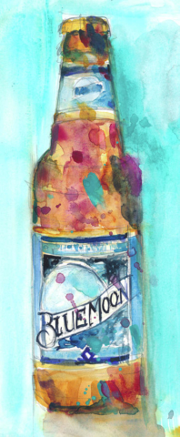 Cerveza cheve chela botella pintura cuadro obra arte marca