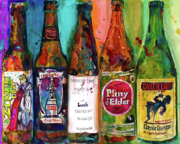 Cervezas pinturas pintadas arte botellas