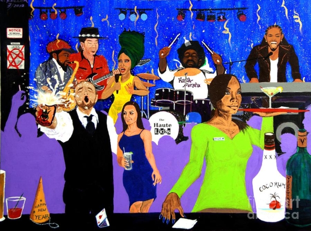 Fiesta cerveza explosita año nuevo festival coco rum cocorum anarquía cheve chela fiesta locura mesera vestidos obra arte pintura cuadro