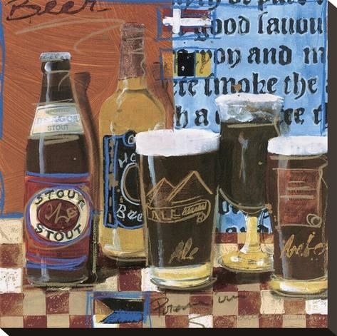 Cheve chela cerveza marcas botellas vasos copas medieval medioevo mantel cuadrado a cuadros pintura cuadro obra arte