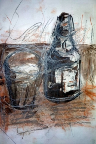 Cerveza cheve chela pintura obra cuadro arte agresivo depresivo violento dolor pisto cheve