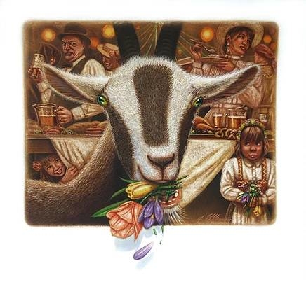 Cheve chela cerveza cabra flores mieto terror pavor niña niñas escondida odio disgusto cheves vasos jarras fiesta festival festejo celebración música risas pan comida alimento obra pintura cuadro arte