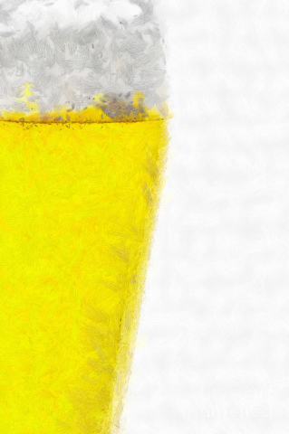 Cheve chela cerveaza vaso espuma amarillo blanco espumoso acercameinto de cerca fondo blanco obra pintura cuadro arte