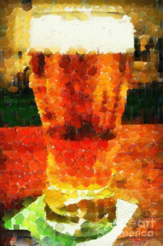 Vaso de cerveza cheve chela espuma arte moderno pintura cuadro obra