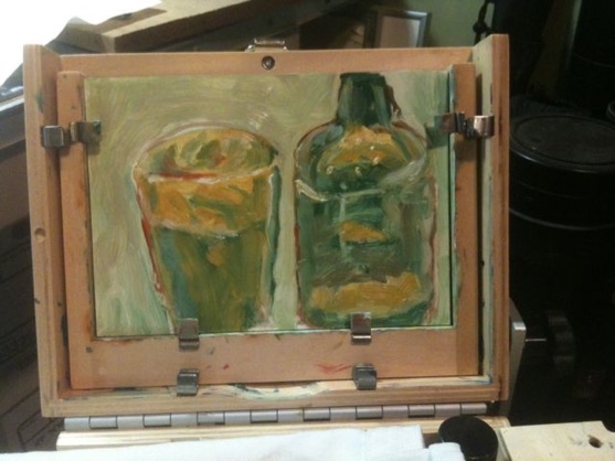 Cheve chela cerveza obra cuadro pintura arte vaso botella abstracto descolorido