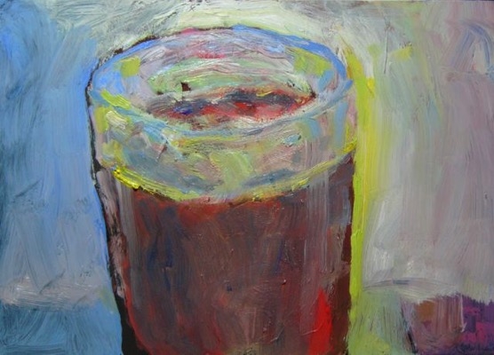 Cheve chela cerveza vaso abstracto colorido colores obra pintura cuadro arte