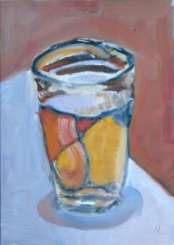 Cheve chela cerveza vaso pintura cuadro obra arte