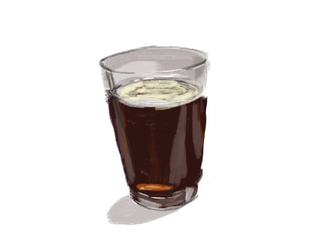 Cheve chela cerveza vaso café sombra dibujo luz transparencia fondo blanco obra pintura cuadro arte