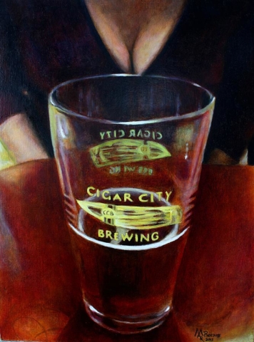 Cheve chela cerveza vaso cigar city brewing mesa chichis tetas pechos escote melones boobies