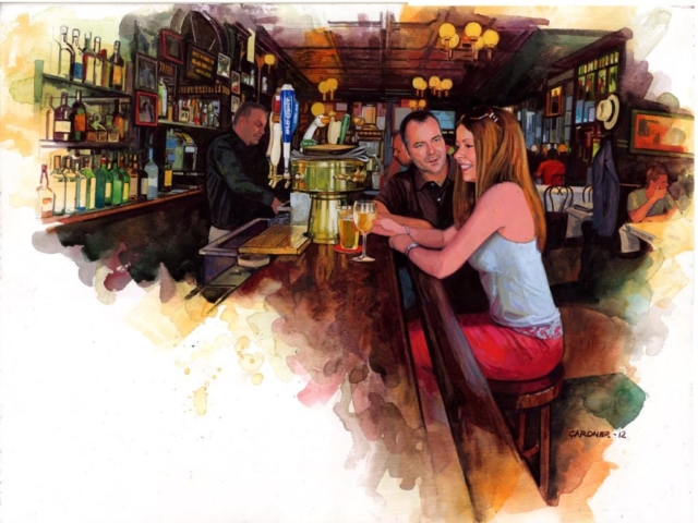 Pintura cerveza arte cuado bar cantina taverna cheve chela lentes colores abstracto