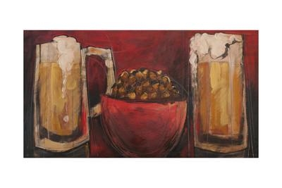 Cheve chela cerveza tarro espuma espumosa cacahuates nueces botana bar cantina pub obra pintura cuadro arte