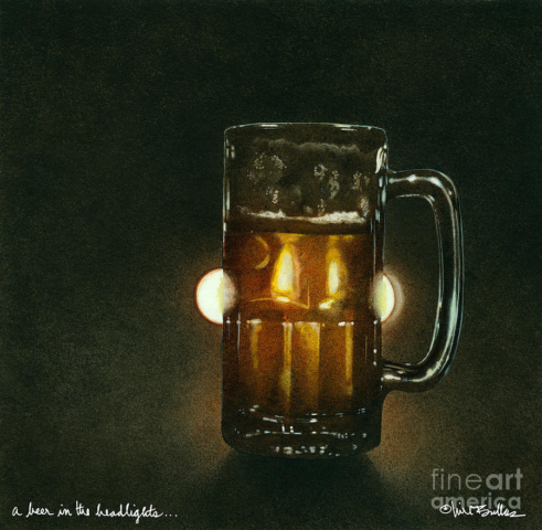 Cerveza cheve chela tarro pintura cuadro faros luces noche iluminación iluminada