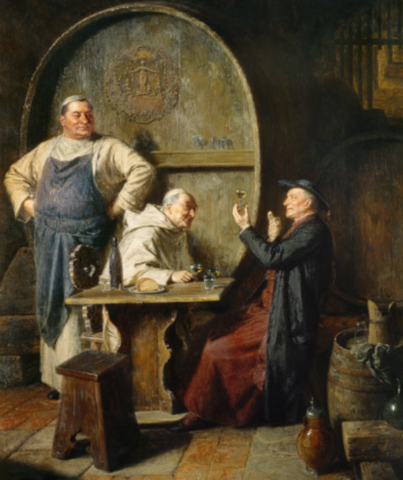 Monjes degustando cerveza